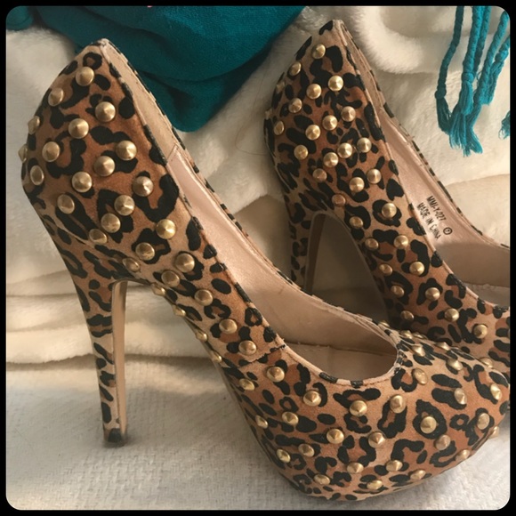 Ami Clubwear Leopard studded Platform Stilettos - Picture 2 of 7